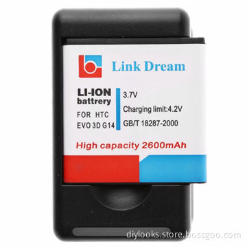 Link Dream 3.7V 2,600mAh Li-ion Battery with US Plug Battery Charger for HTC